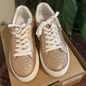 Steve Madden Gold rhinestone sneakers